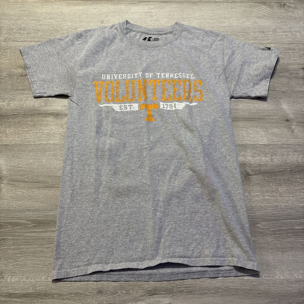 Russell Athletic Tennessee Volunteers T Shirt Mens Small Gray NCAA College Tee